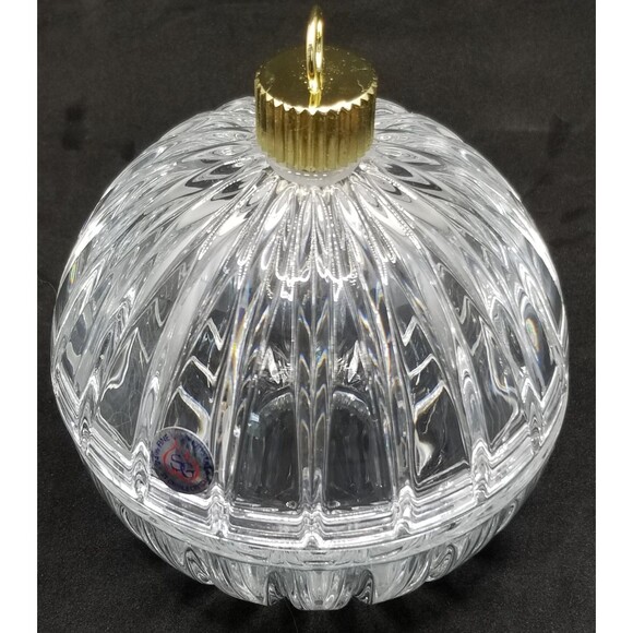 St George Holiday Magic DePlomo 24% Lead Crystal Candy Dish Bowl Tree Ornament - Picture 7 of 12